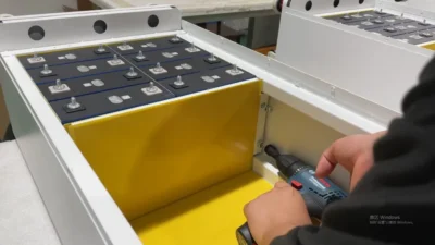 Technicians assembling lithium battery packs with precision at WistekEnergy factory