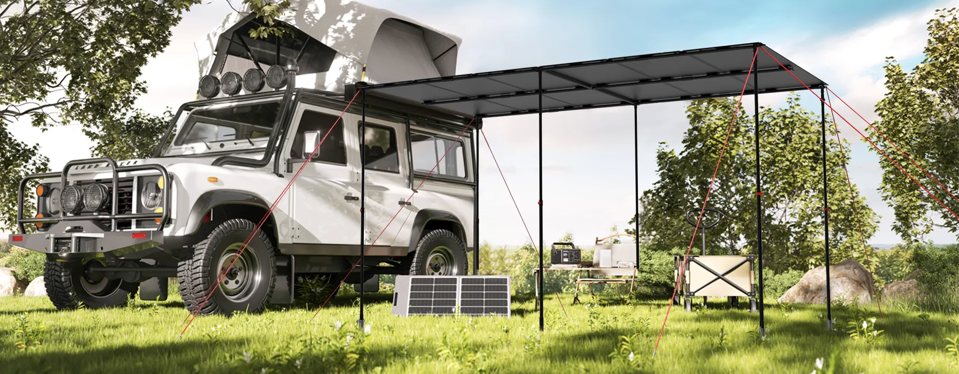 The World’s First 1000W Peak Output Solar Canopy for Camping and Off-Grid Living