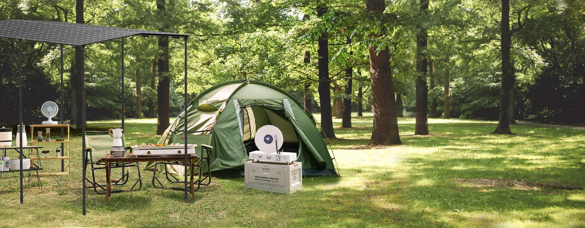 Wistek Energy 1000W Peak Output Solar Canopy - World’s First Outdoor Power Solution