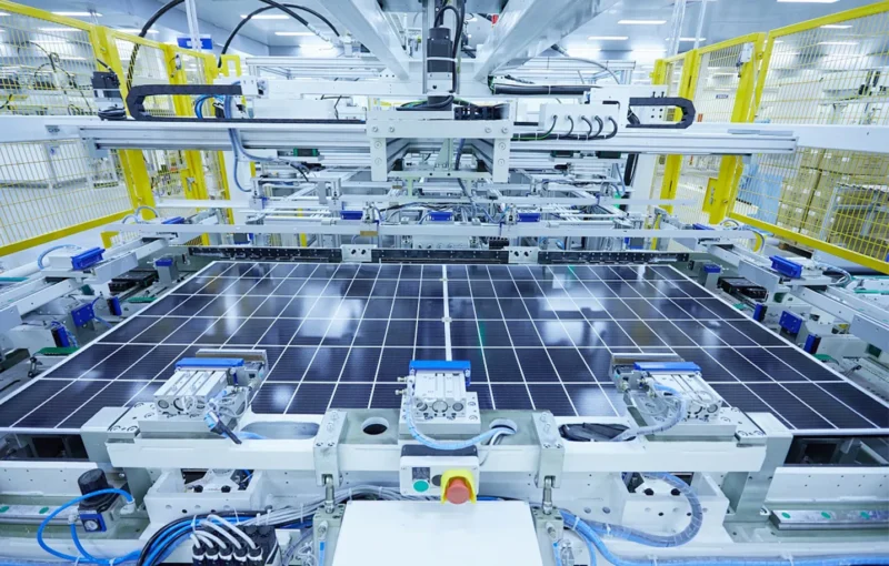 Wistek Energy solar panel rear view showing junction box and connections